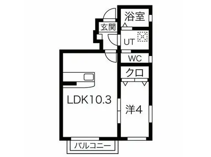 タイジュエン太鷲苑III 1F 103(1LDK/1階)の間取り写真