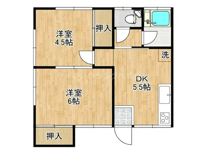 MRヴィレッジ(2DK/1階)の間取り写真