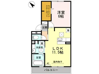 フェリックス(1LDK/1階)の間取り写真