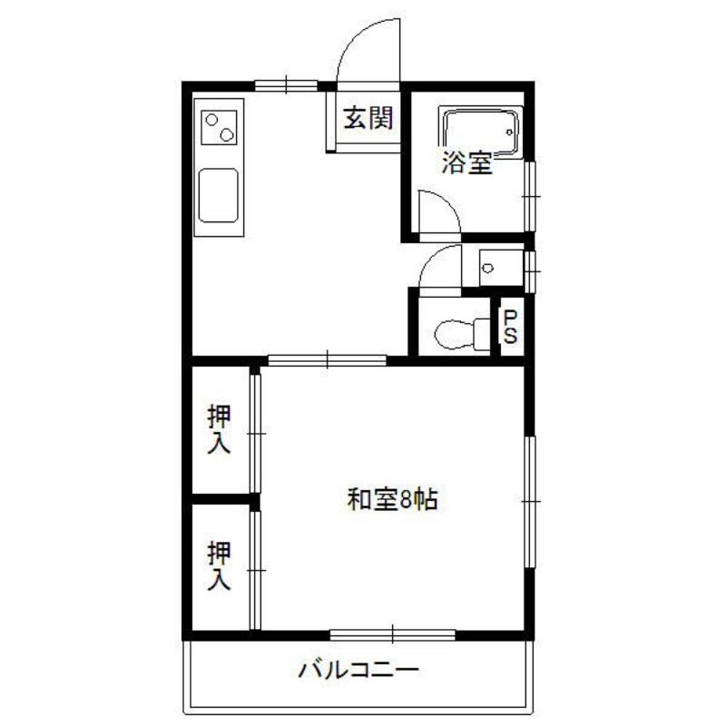 カーサ野崎(1K/1階)の間取り写真