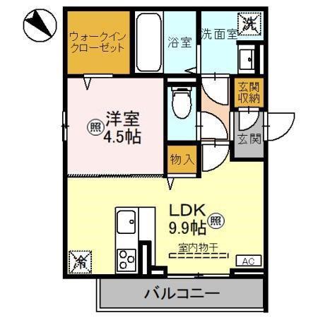 ノーブルヴィラ上尾(1LDK/3階)の間取り写真