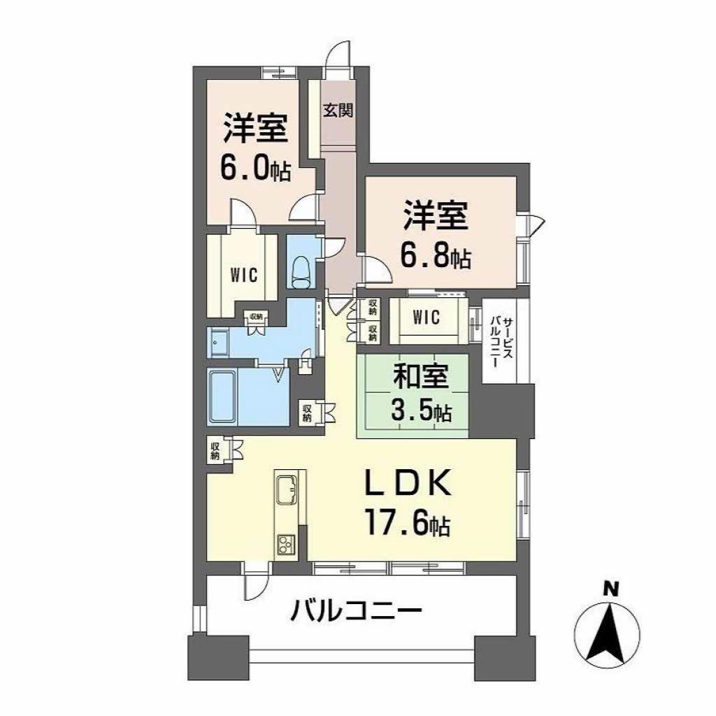 NUDGEONE.照葉(3LDK/11階)の間取り写真