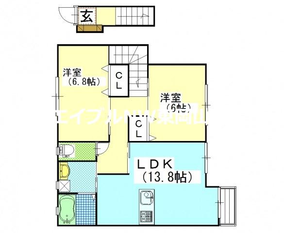 グランアベニュー国富II(2LDK/2階)の間取り写真