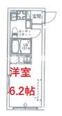 BONDS STAGES 千鳥町(ワンルーム/4階)の間取り写真