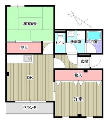 シティハウスCOZY(2DK/1階)の間取り写真