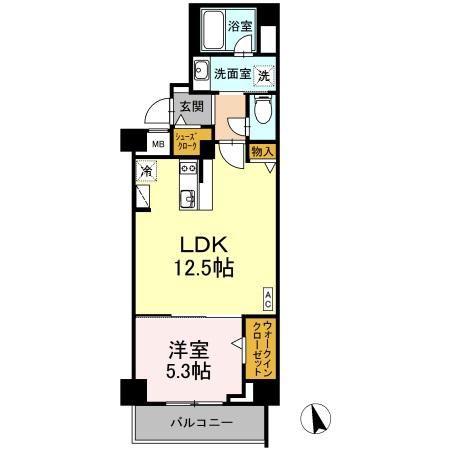 RESIDENCE TACHIBANA(1LDK/2階)の間取り写真