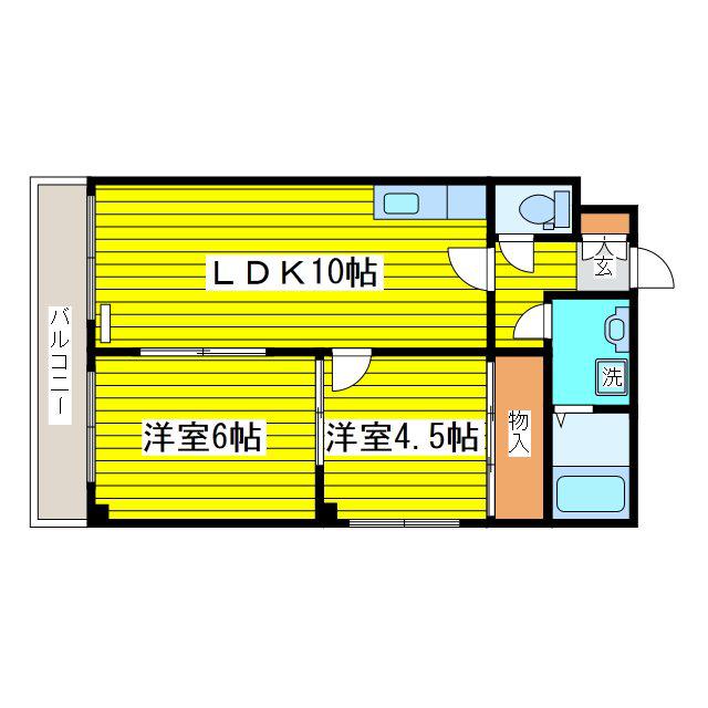 サントアリオデ元町(2LDK/5階)の間取り写真