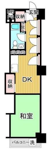多摩川フラワーマンション(1DK/1階)の間取り写真