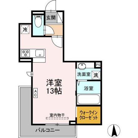 GRAND D-ROOM高宮中(ワンルーム/2階)の間取り写真