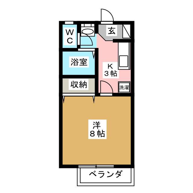セジュール開沖(1K/1階)の間取り写真