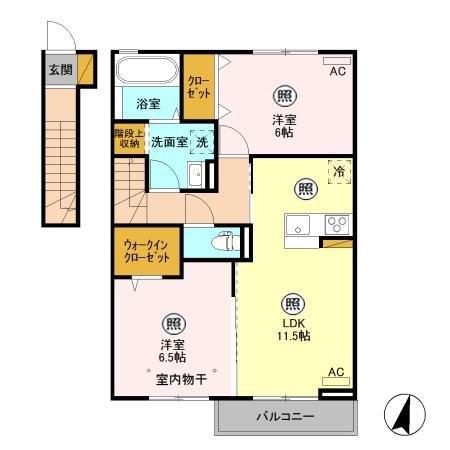パルシティ・8(2LDK/2階)の間取り写真
