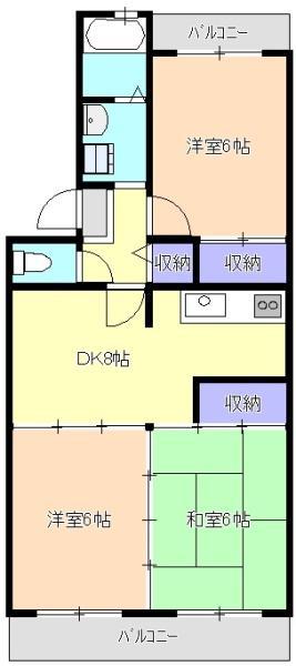 クレストけやき台(3LDK/3階)の間取り写真