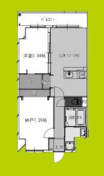 FREEDOM RESIDENCE堺寺地町(2LDK/8階)の間取り写真