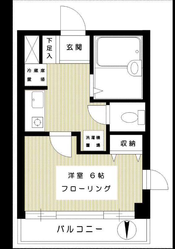 FLAT-T(1K/2階)の間取り写真