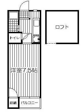 DAISHOTOWN KASUGA II(1K/2階)の間取り写真
