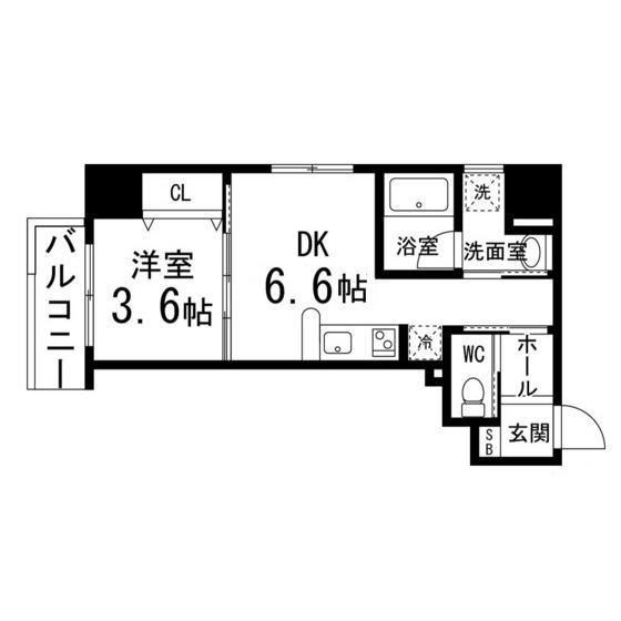 カーサヴェルデ仙台西公園(1DK/7階)の間取り写真