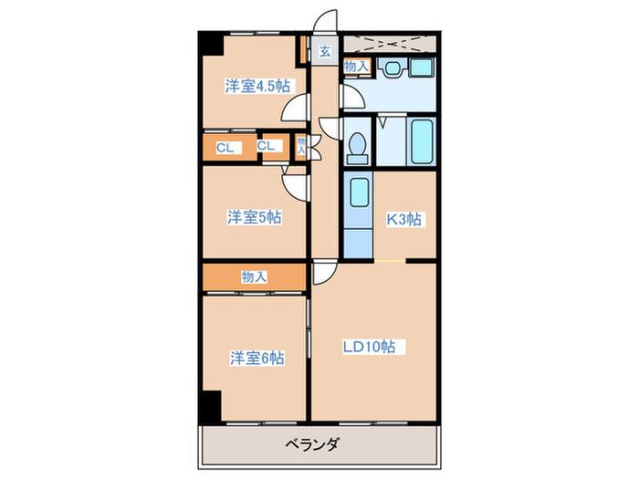 ファミール第2八王子(3LDK/2階)の間取り写真