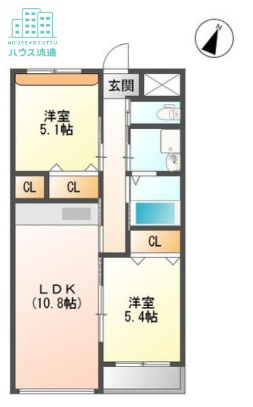 グラン・シャリオ(2LDK/1階)の間取り写真