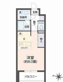 ヴィアーレ新寺(ワンルーム/7階)の間取り写真