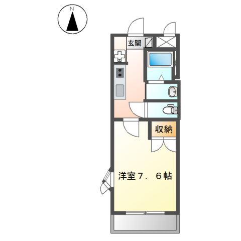 キュートビルスカイラブ(1K/1階)の間取り写真