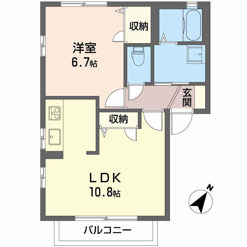 JR東海道本線 静岡駅 バス乗車時間:23分 最寄りバス停で下車 徒歩3分 2階建 築21年(1LDK/1階)の間取り写真