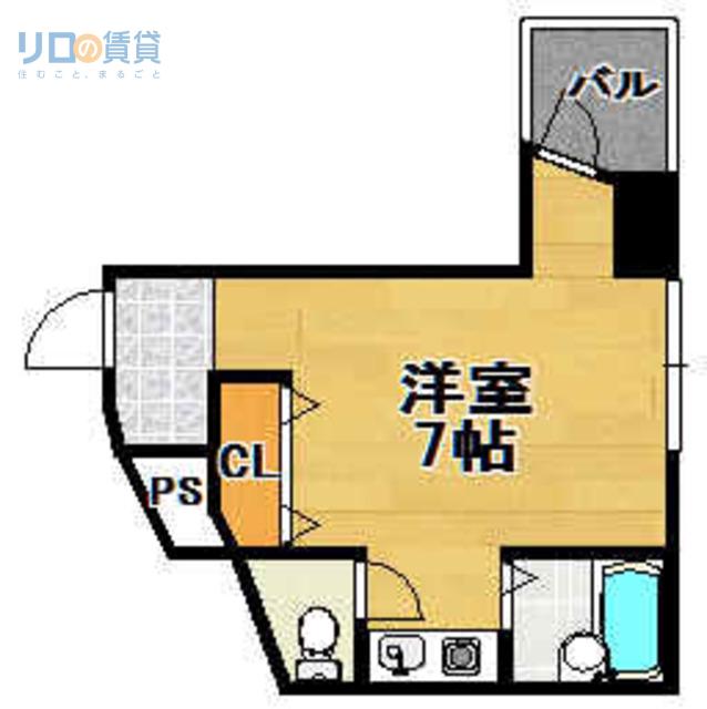 ハイツアルペン宝塚(ワンルーム/4階)の間取り写真