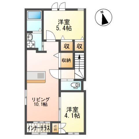 ラピュタ宮前(2LDK/2階)の間取り写真