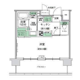 スタイリオ梶が谷(1K/4階)の間取り写真