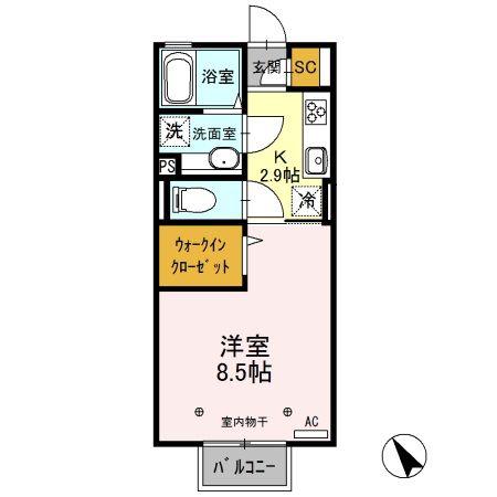 カーサ ルデルソ(1K/2階)の間取り写真
