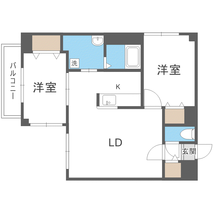トロイメライ伏見(2LDK/5階)の間取り写真