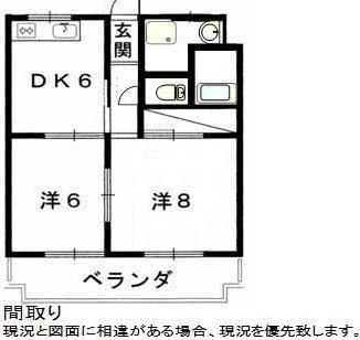 マンションロジュマンII(2DK/3階)の間取り写真