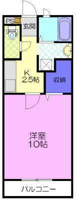 ソレジオ15(1K/3階)の間取り写真