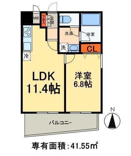 オーキッドレジデンス三ノ輪II(1LDK/6階)の間取り写真