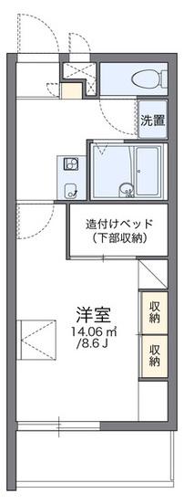 レオパレス中町(1K/1階)の間取り写真