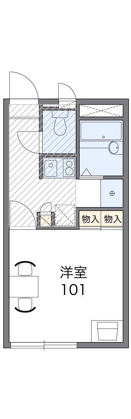 レオパレスサマール梅井(1K/1階)の間取り写真
