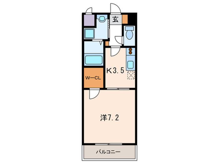 AS PREMIUM 神戸西(1K/3階)の間取り写真