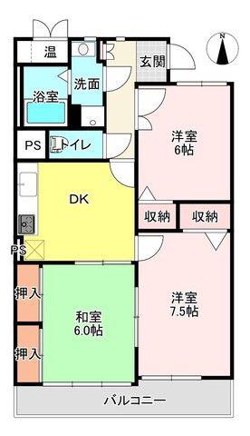 レジデンス一宮(3DK/1階)の間取り写真