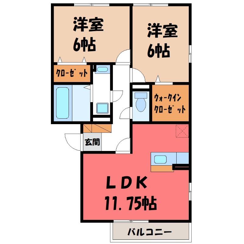 ルミエール(2LDK/1階)の間取り写真