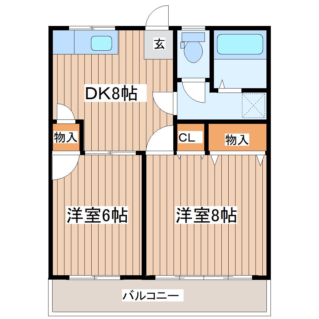 菅原マンション(2DK/2階)の間取り写真