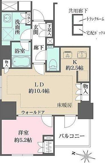 ザ・パークハウス麹町テラス(1LDK/B1階)の間取り写真