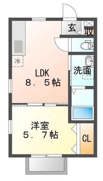 KAKUZANSO(1LDK/1階)の間取り写真