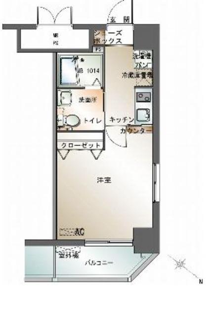 エンクレスト渡辺通(1K/9階)の間取り写真