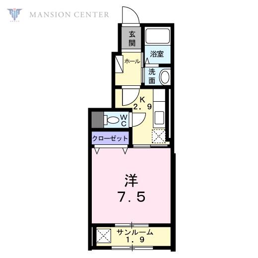 コネクト ハート(1K/1階)の間取り写真