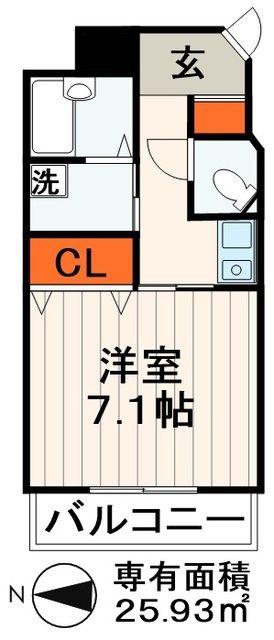 アーヴァンエクセレンス(1K/5階)の間取り写真