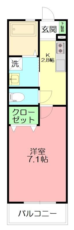 BERICHE(1K/1階)の間取り写真
