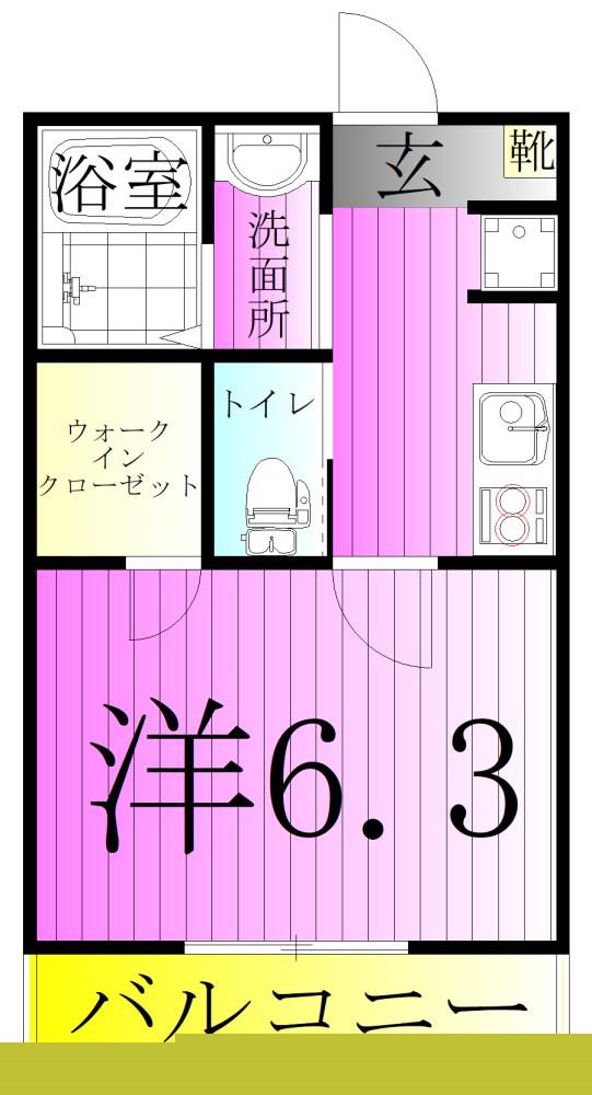 キャメル西新井(1K/2階)の間取り写真