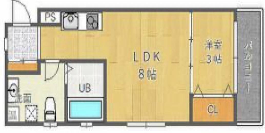 ジ アメニティ千里山(1LDK/4階)の間取り写真