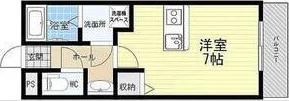 ウエストランドK(ワンルーム/1階)の間取り写真