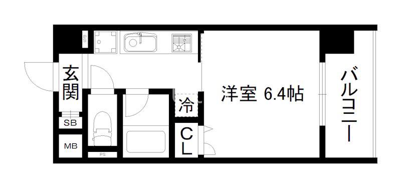 LUXENA KIYOMIZU-GOJO(1K/4階)の間取り写真
