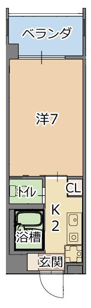 トーマス沖縄東(1K/7階)の間取り写真